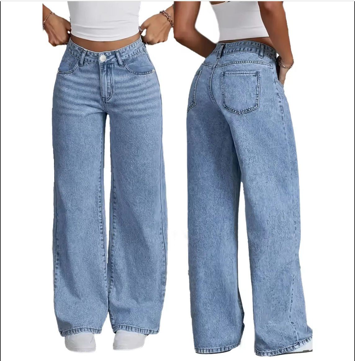 Women's High-Waisted Wide-Leg Denim Jeans