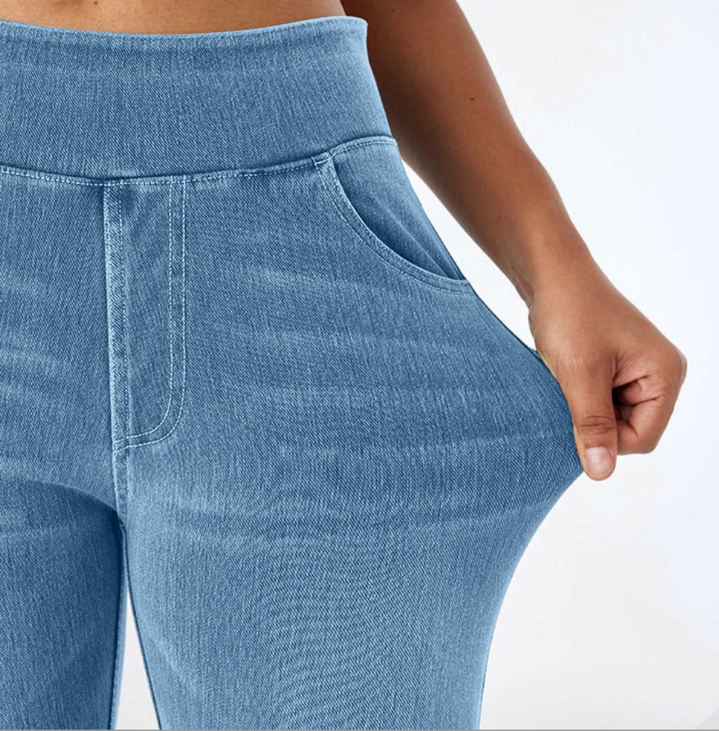 Women's High-Rise Wide-Leg Denim Trousers