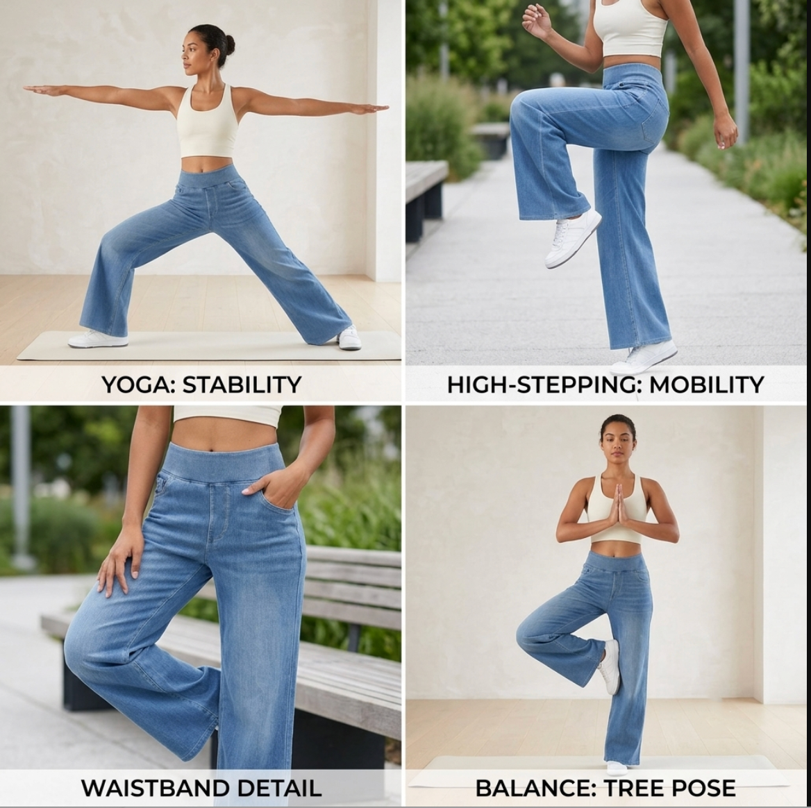 Women's High-Rise Wide-Leg Denim Trousers