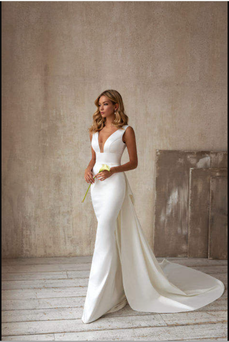 Women's Crystal-Embellished V-Neck A-Line Gown