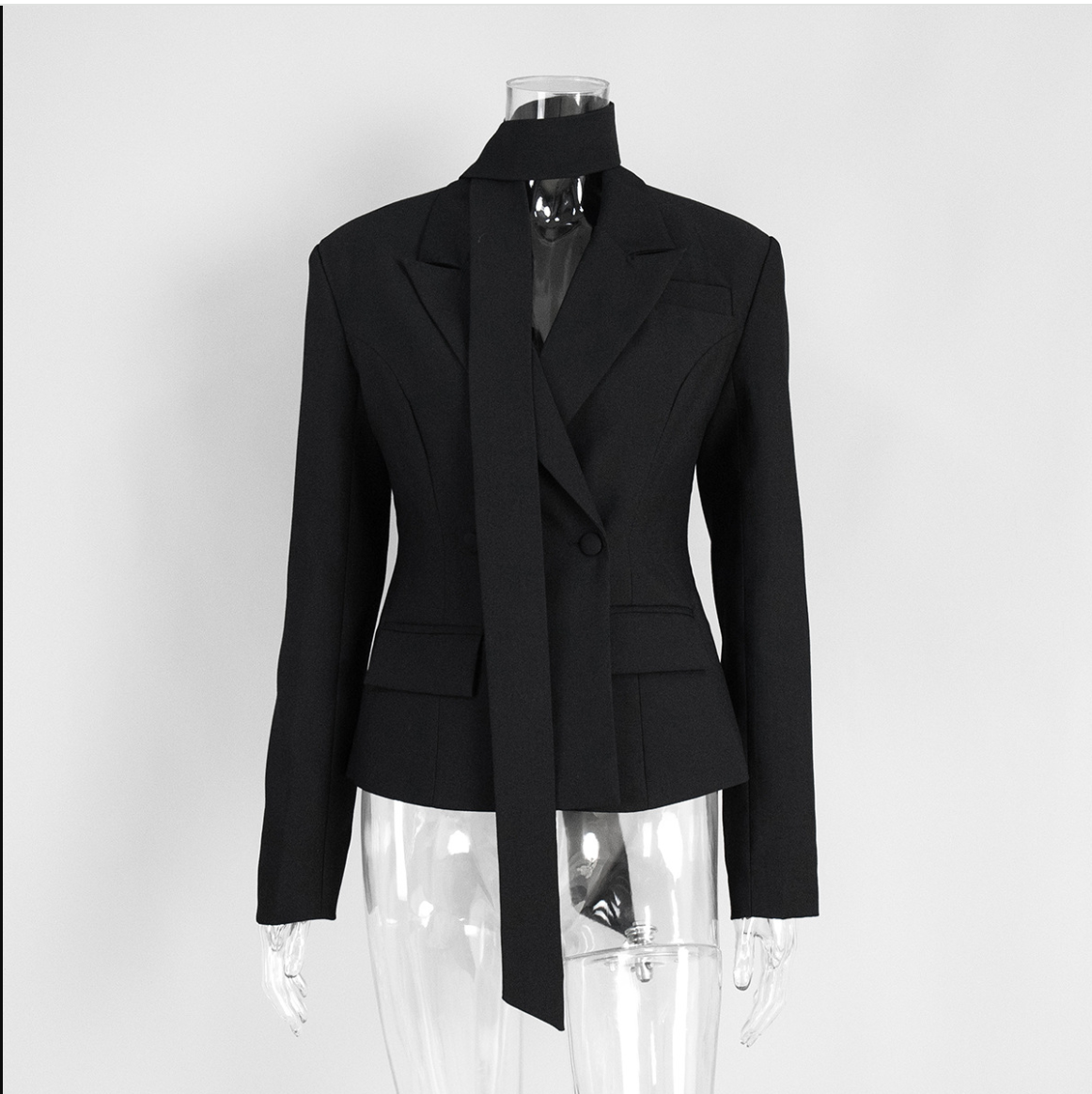 Women's Elegant Single-Button Tailored Blazer